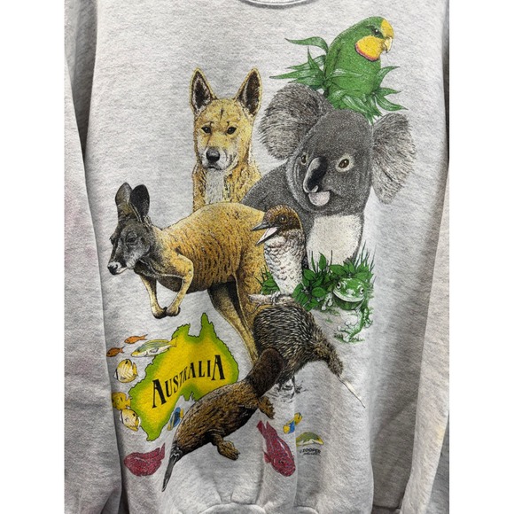 Men's size L vintage 90s Jerzees Australia nature sweatshirt Koala crewneck - Picture 2 of 8